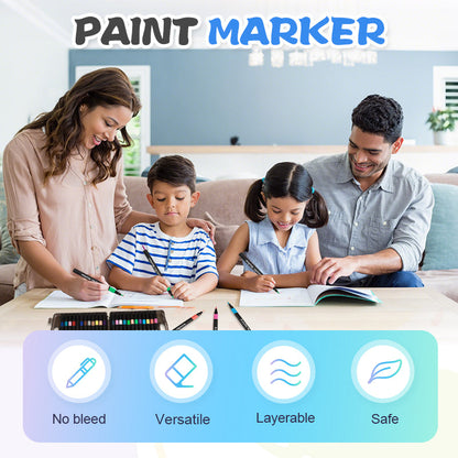 🔥PROMO -45%✨Marqueur à peinture acrylique double pointe, séchage rapide, pour dessin & bricolage🎨