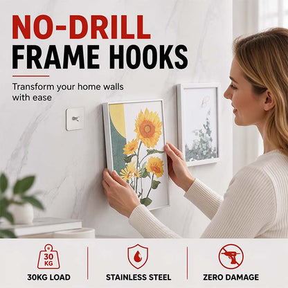 🔥PROMO LIMITÉE✨Crochets de suspension acier sans perçage, colle puissante ne dégrade pas le mur🖼️