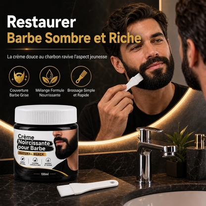 Crème Colorante Naturelle pour Barbe Noire pour Homme