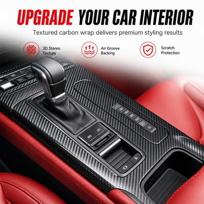 🔥PROMO FLASH -50% ! Film adhésif carbone 3D/6D pour intérieur auto🚗Facile à poser, décoration élégante