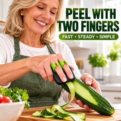 🔥-50% DE RÉDUCTION✨Éplucheur ergonomique 2 doigts🥬Pour fruits légumes, coupe sans effort, prise confortable