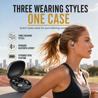 🎧🎵50% DE RÉDUCTION ! Écouteurs Bluetooth 3-en-1, réduction de bruit, embouts et pince auriculaire inclus✨