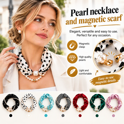 🔥-50% DE RÉDUCTION✨Foulard collier 2en1🧲Fermoir magnétique, détachable, plusieurs styles de port