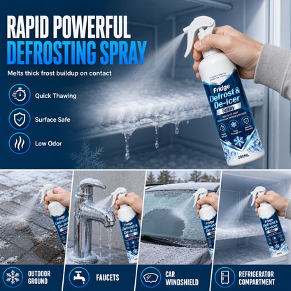 🔥-50% PROMO✨Spray dégivrant rapide polyvalent❄️Fond la glace instantanément, anti-givre pour vitres auto