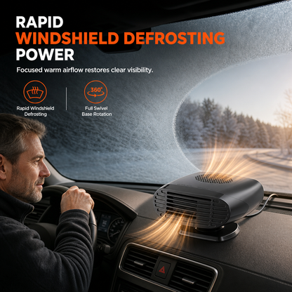 🚗✨50% DE RÉDUCTION ! Mini chauffage ventilé 12V auto, dégivrage pare-brise, sécurité routière🛞