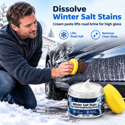 ❄️🔥-50% ! Pâte nettoyante voiture hiver 40g avec éponge, élimine traces sel, résidus de déneigement💧