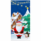 🎄 Décoration de porte de Noël – S'enfile en 30 secondes, 185 x 90 cm, 24 modèles en polyester épais