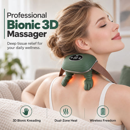 ⚡Vente Flash -50%🦾Masseur cervical 3D bionique, pétrissage profond, chaleur double zone ✨