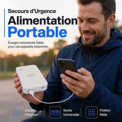 🔥⏰50% DE RÉDUCTION 🔋 Batterie externe urgence, charge rapide universelle, lampe LED intégrée pour sortie 🚨