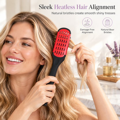 🔥⏰50% DE RÉDUCTION 💇‍♀️ Peigne lissant sans chaleur en forme V, brosse anti-frisottis pour des cheveux doux ✨