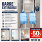 🛏️🪝 Tringle extensible sans trou | Réglable à volonté, montage rapide sans outil, adapté salle de bain et fenêtres ✅