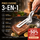 🍳🔥 Pinces de cuisine 3‑en‑1 acier inoxydable, multifonction pour steak, barbecue et cuisson