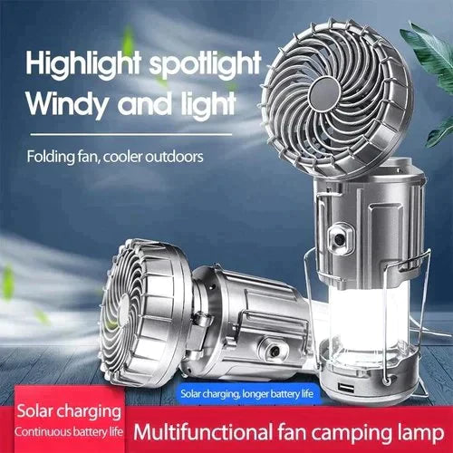 Lanterne de camping portable à LED avec ventilateur