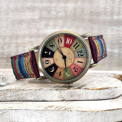 Montres avec motif arc-en-ciel multicolore