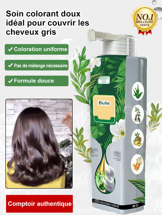 🔥Réduction préférentielle🔥Extrait de plante pure pour la teinture à bulles de couleur de cheveux gris✨